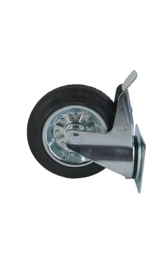 Колесо поворотное усиленное резина SRCB 80 200 мм с тормозом