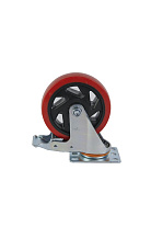 Колесо поворотное усиленное полиуретан SCBM 55 125 мм с тормозом